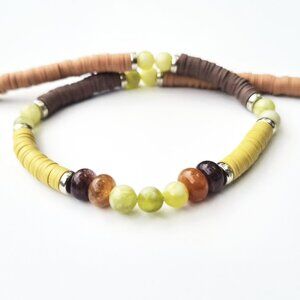 Green Chalcedony Choker | Cute Boho Choker | Y2K Summer Necklace | Hippie Choker